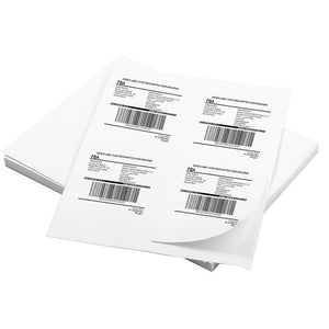BESTEASY 4 up Per Page Self Adhesive Shipping Labels for Laser & Inkjet Printers
