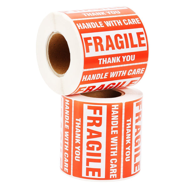 BESTEASY 2" x 3" Fragile Stickers Handle with Care Warning Packing/Shipping Labels - Permanent Adhesive