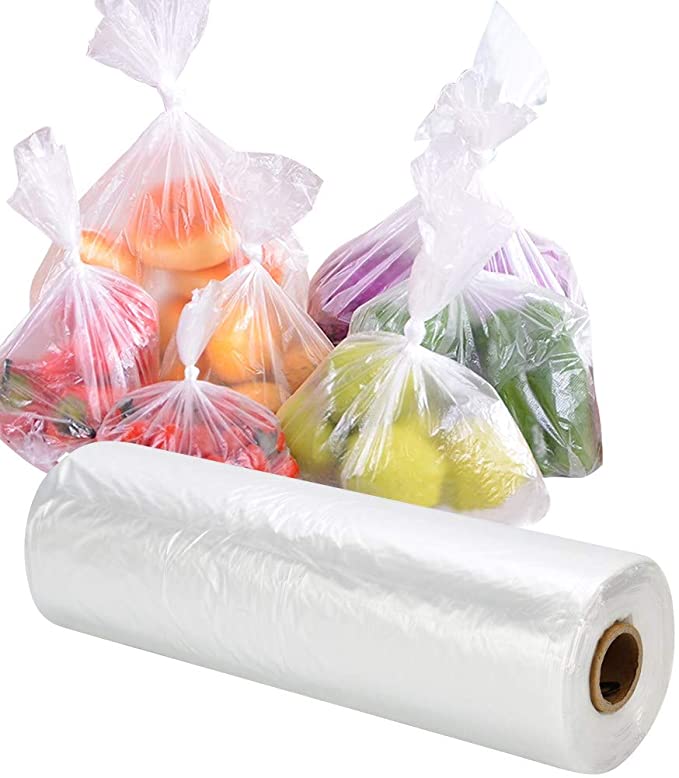 BESTEASY Food Storage Bags, 12 x 20 Plastic Produce Bag on a Roll Fruits, Vegetable, Bread, Food Storage Clear Bags