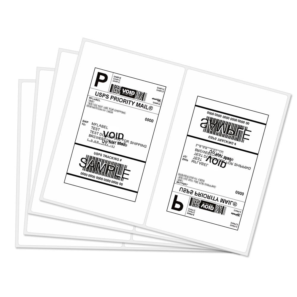 BESTEASY Shipping Labels with Rounded Corner, 8.27 x 5.32 Inches Half Sheet Self Adhesive Shipping Address Labels for Laser and Inkjet Printer