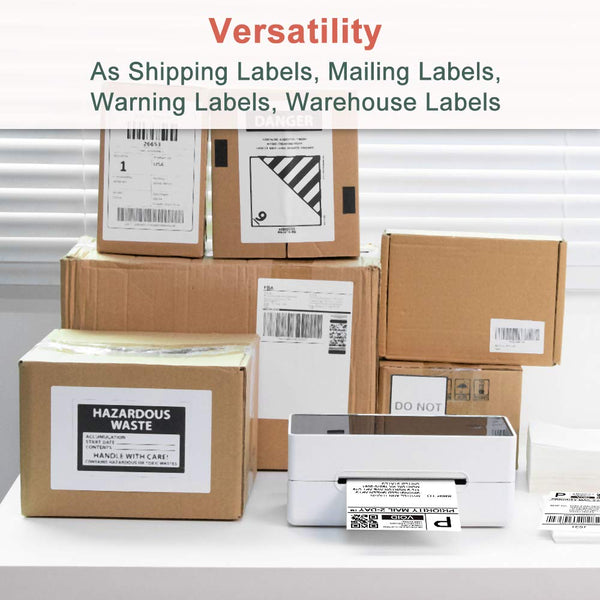 BESTEASY 4" x 6" Fanfold Direct Thermal Labels, White Perforated Permanent-Adhesive Shipping Labels Compatible with Zebra, Elton