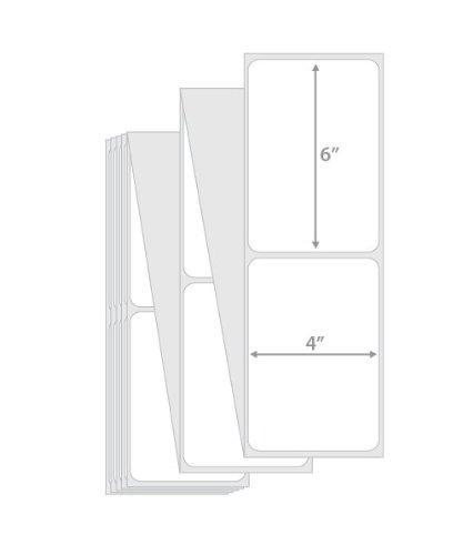 BESTEASY 4" x 6" Fanfold Direct Thermal Labels, 2000 Labels Per Stack, White Perforated, Permanent-Adhesive, Compatible Zebra, Elton