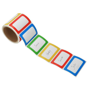 BESTEASY Nametag Labels, 200 Colorful Plain Name Stickers, Name Tags Stick On for Kids, Wall, Desk, Clothes, 3 1/2 X 2 1/4