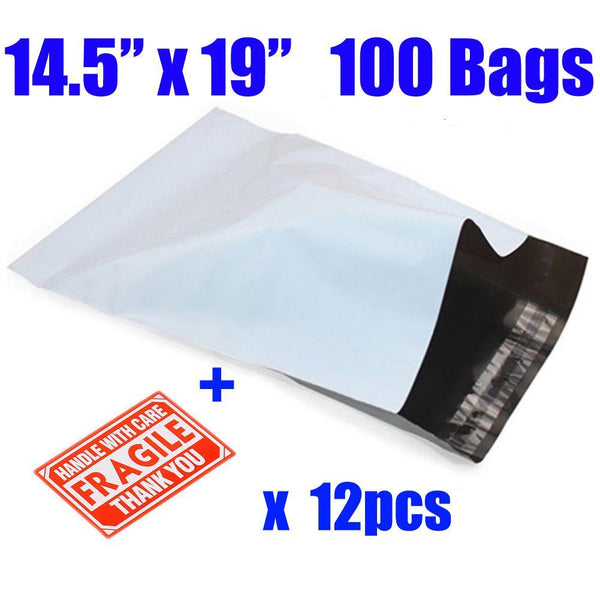 BESTEASY 14.5x19 Poly Mailers 2.5 Mil Envelopes Shipping Bags with Self Sealing Stripe,White Poly Mailers